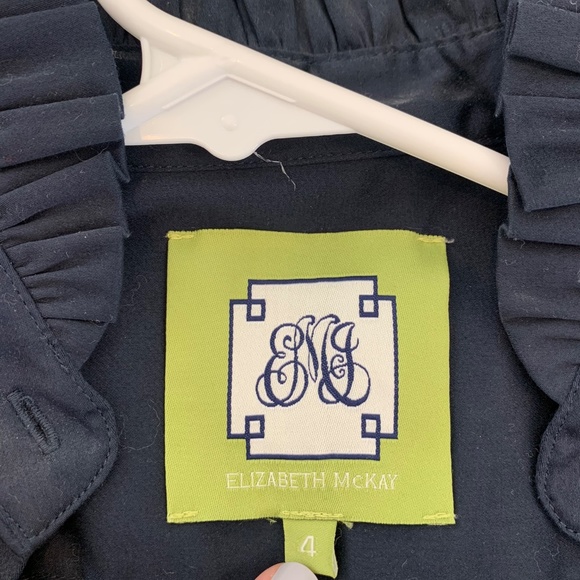 Navy Blue Long Sleeve Blouse - Picture 2 of 3